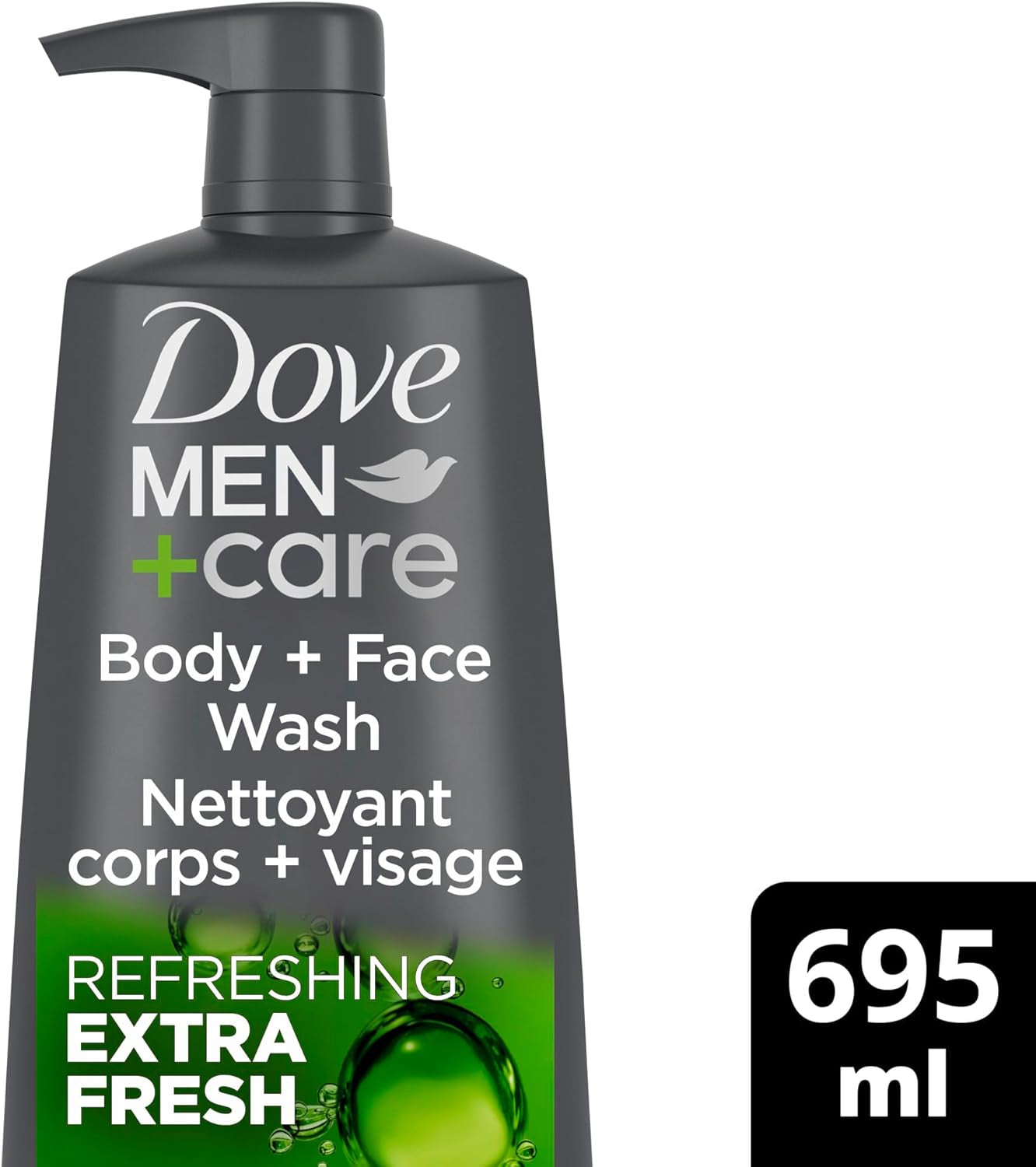 Dove Men + Care Body & Face Wash for Cooling Refreshment and Skin Strenghtening Nutrients Extra Fresh Body Wash with Micromoisture Technology 695 Ml