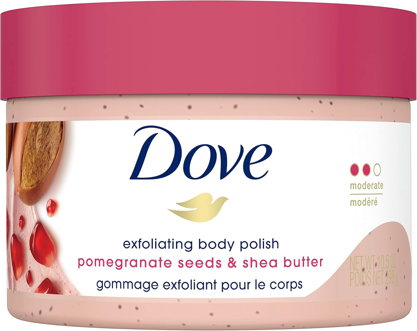 Dove Exfoliating Body Polish | Macadamia & Rice Milk + Pomegranate & Shea Butter (298G Each)