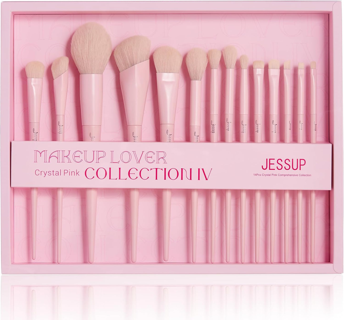 Jessup 14-Piece Premium Synthetic Makeup Brush Set - Perfect for Flawless Foundation, Contouring, and Eye Makeup - Light Grey T329