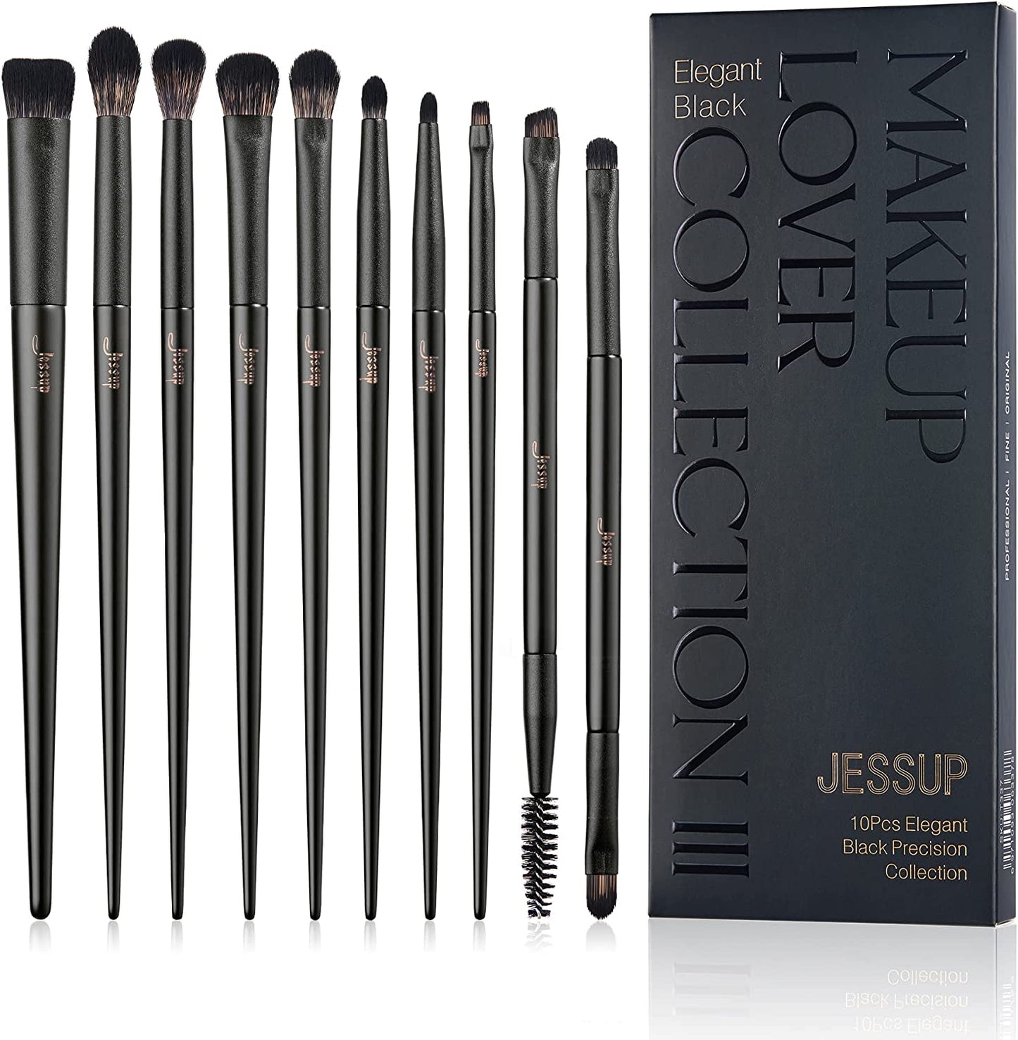 Jessup 14-Piece Premium Synthetic Makeup Brush Set - Perfect for Flawless Foundation, Contouring, and Eye Makeup - Light Grey T329