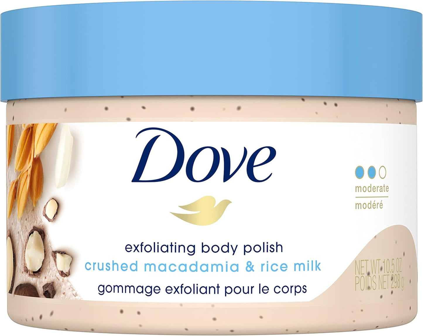 Dove Exfoliating Body Polish | Macadamia & Rice Milk + Pomegranate & Shea Butter (298G Each)