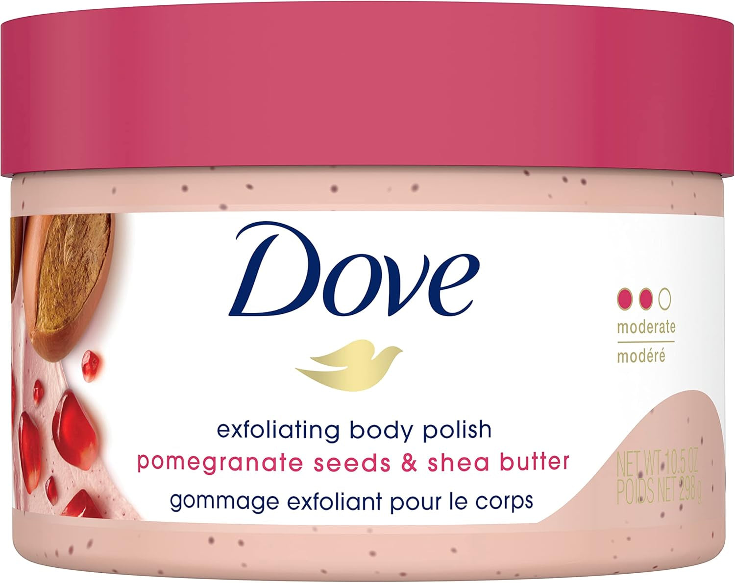 Dove Exfoliating Body Polish | Macadamia & Rice Milk + Pomegranate & Shea Butter (298G Each)