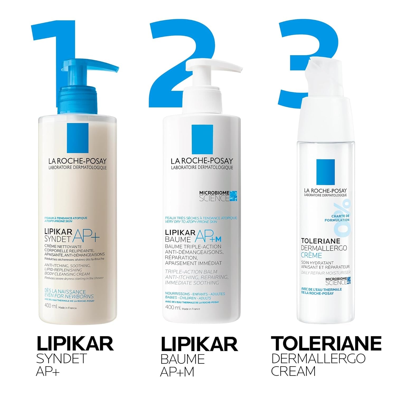 La Roche Posay Face Cream & Body Lotion BUNDLE, Toleriane Dermallergo Creme & Lipikar Baume AP+M, Your Sensitive Skin Hydration Duo, Suitable for Sensitive, Dry to Very Dry Skin, Fragrance-Free