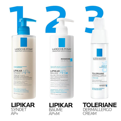 La Roche Posay Face Cream & Body Lotion BUNDLE, Toleriane Dermallergo Creme & Lipikar Baume AP+M, Your Sensitive Skin Hydration Duo, Suitable for Sensitive, Dry to Very Dry Skin, Fragrance-Free
