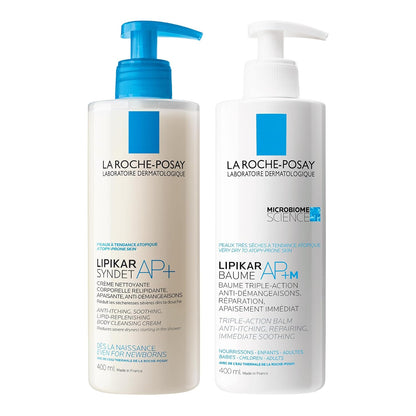 La Roche Posay Face Cream & Body Lotion BUNDLE, Toleriane Dermallergo Creme & Lipikar Baume AP+M, Your Sensitive Skin Hydration Duo, Suitable for Sensitive, Dry to Very Dry Skin, Fragrance-Free