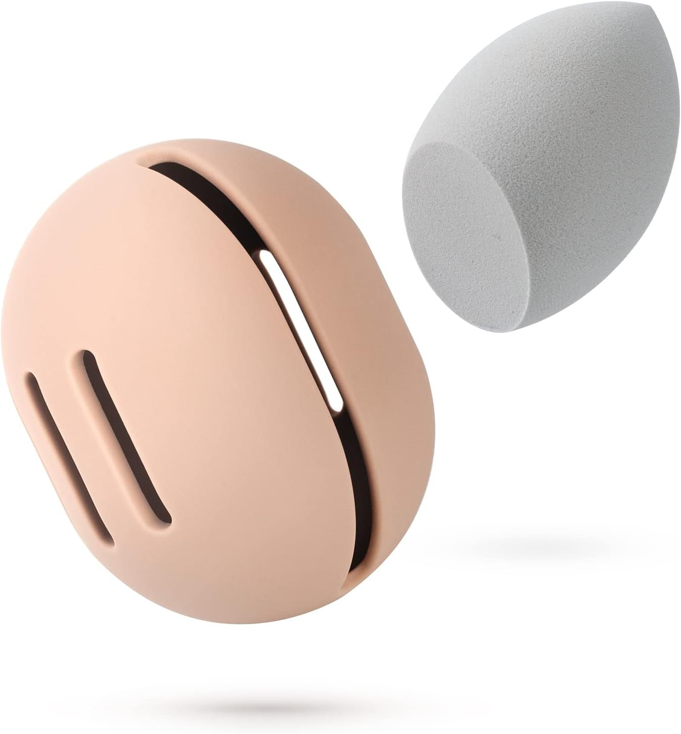FERYES Makeup Sponge Holder – Shatterproof Eco-Friendly Silicone Beauty Make up Blender Case for Travel - Pink