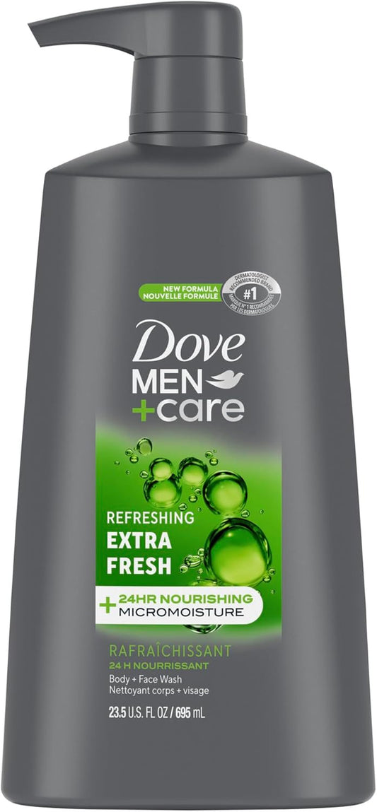 Dove Men + Care Body & Face Wash for Cooling Refreshment and Skin Strenghtening Nutrients Extra Fresh Body Wash with Micromoisture Technology 695 Ml