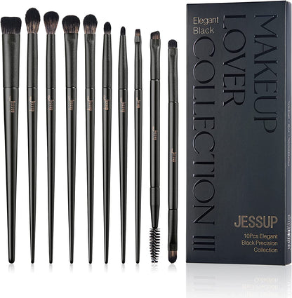 Jessup 14-Piece Premium Synthetic Makeup Brush Set - Perfect for Flawless Foundation, Contouring, and Eye Makeup - Light Grey T329