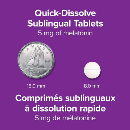 Webber Naturals Melatonin 5 Mg Extra Strength, 144 Quick Dissolve Tablets, for Sleep Support, Vegetarian