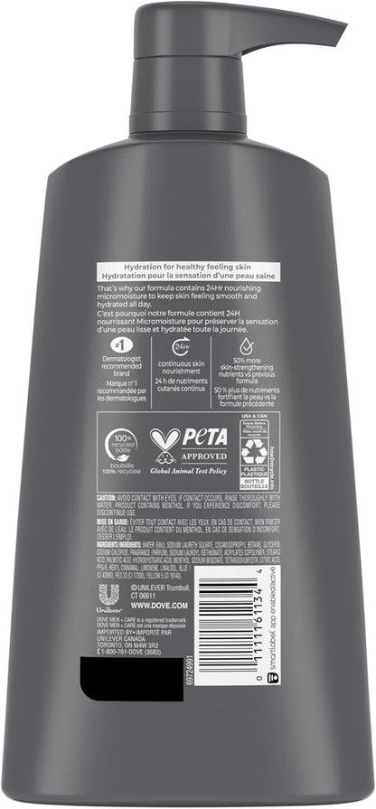 Dove Men + Care Body & Face Wash for Cooling Refreshment and Skin Strenghtening Nutrients Extra Fresh Body Wash with Micromoisture Technology 695 Ml